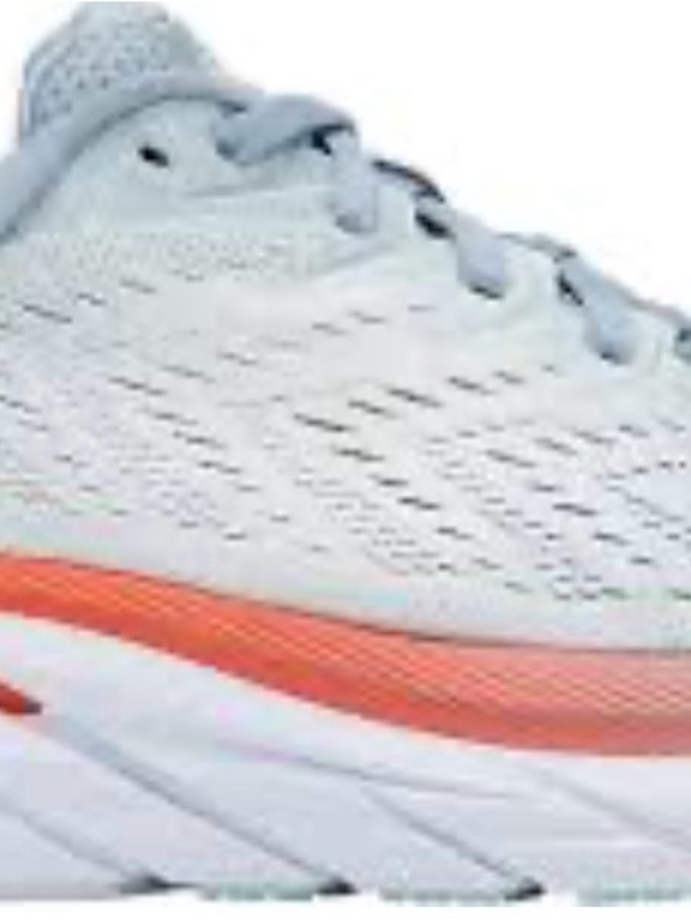 Hoka Women's Running Shoe in Light Blue with Coral Accent